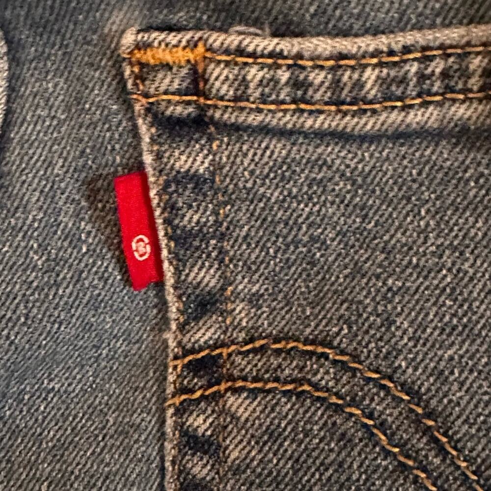 LEVI’S Ribcage Straight Button Fly Blue Light Wash Blank R High Rise Jeans 24 - Picture 9 of 11